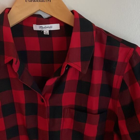 Madewell Flannel Tie-Front Shirt in Buffalo Check - Picture 4 of 13